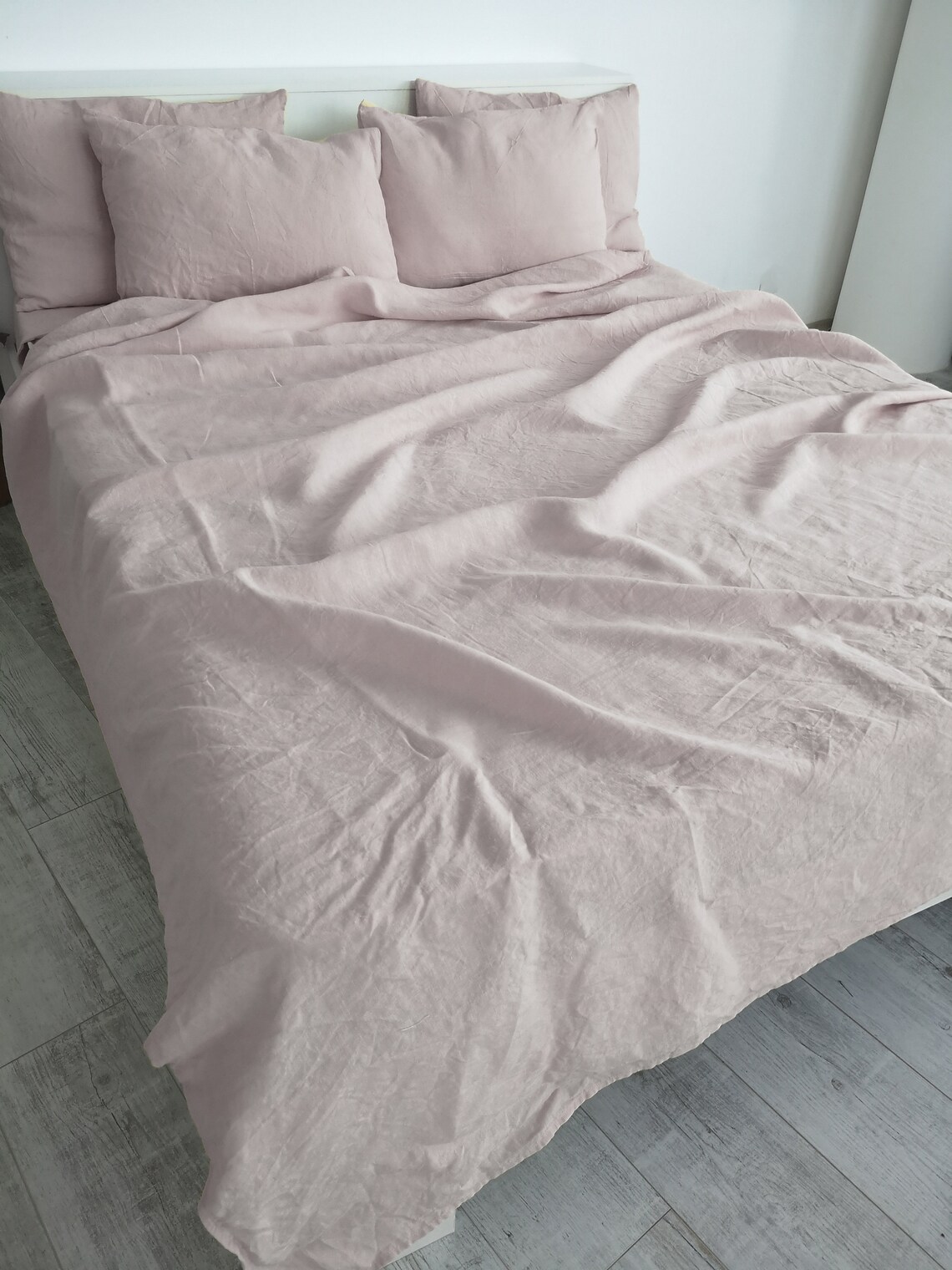 Dusty pink linen flat sheet / 1 Flat sheet / Softened linen Etsy