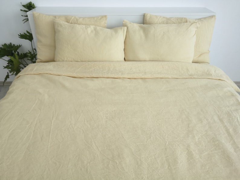 Pastel Yellow Linen Pillowcase / 1 Pillowcase / Softened Linen Etsy