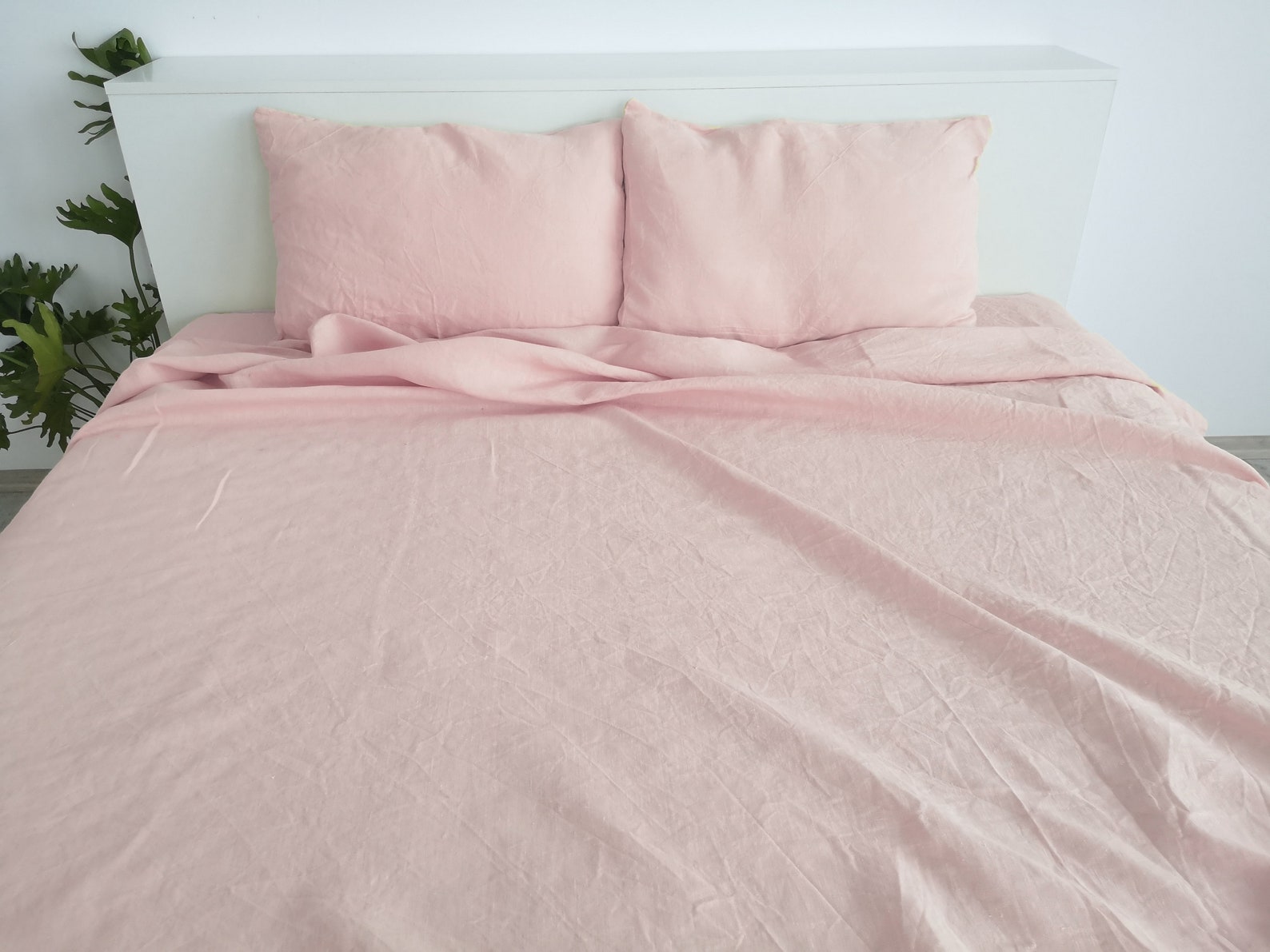 Blush pink linen flat sheet / 1 Flat sheet / Softened linen Etsy