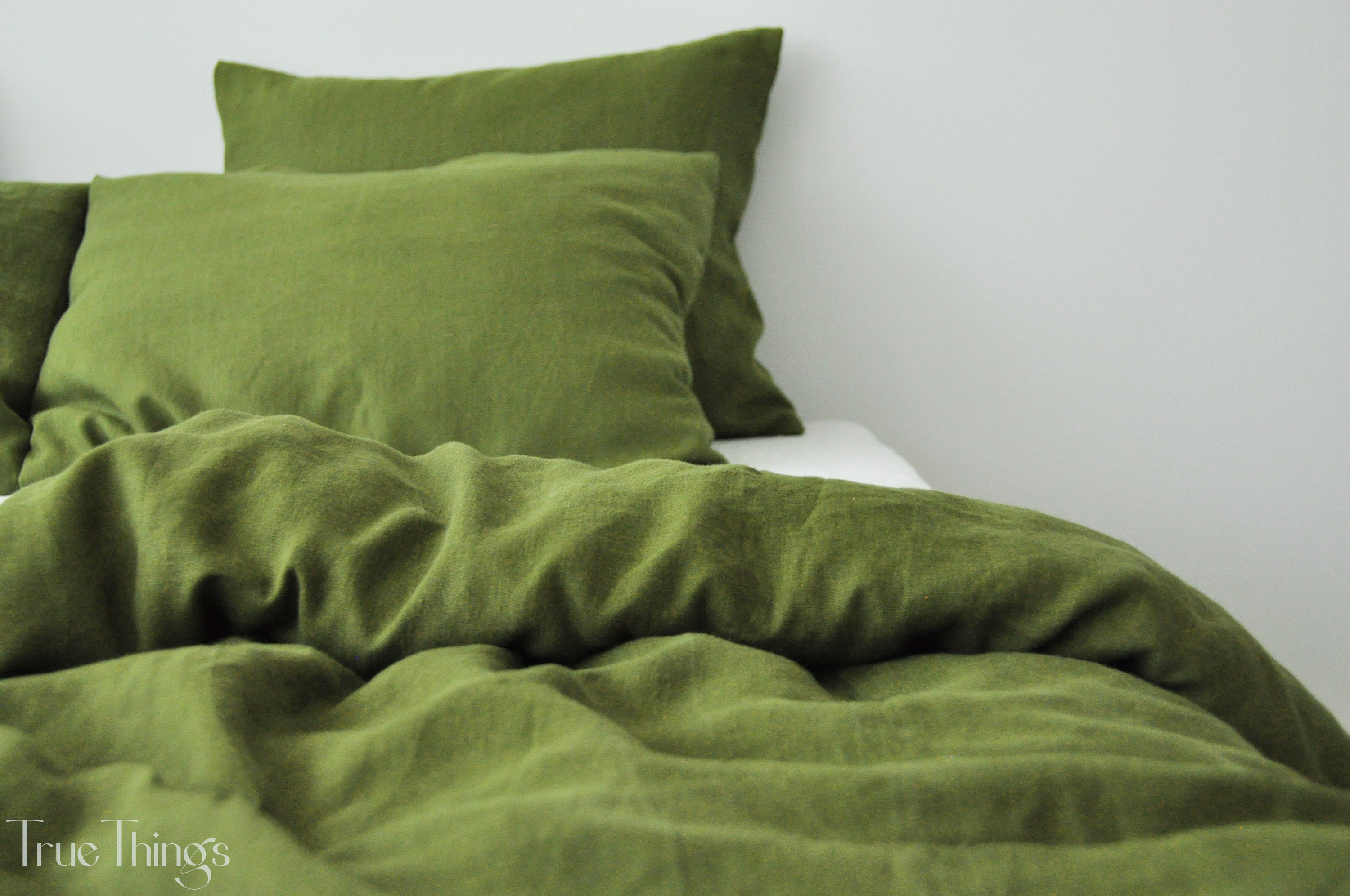 Olive Linen Duvet Cover / 1 Duvet Cover / Softened Linen / Etsy