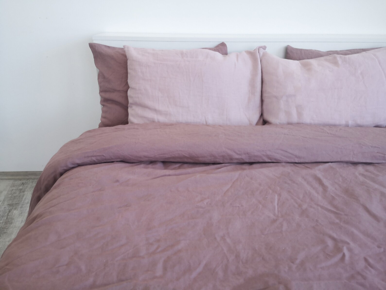 Mauve linen duvet cover / 1 duvet cover / Softened linen / Etsy