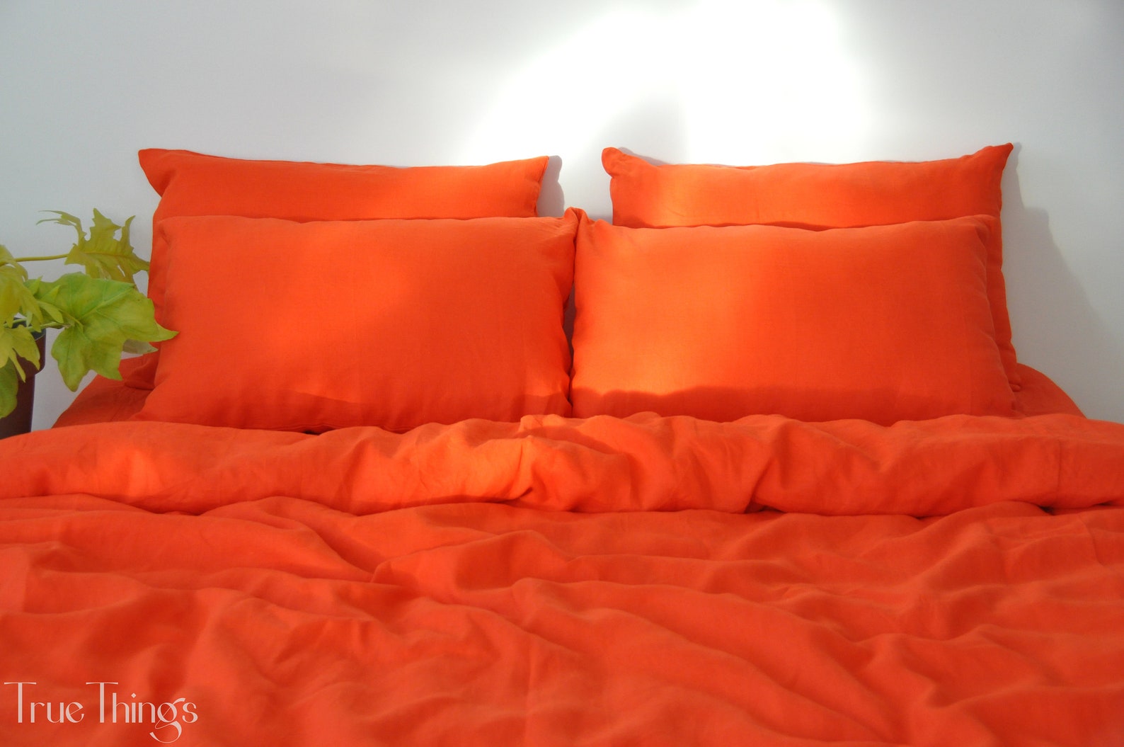 Bright Orange Linen Duvet Cover / 1 Duvet Cover / Softened Etsy
