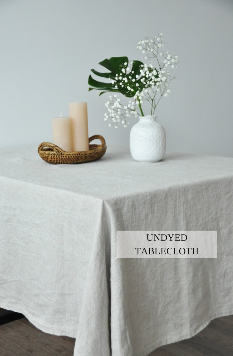 70 colors linen tablecloth Round rectangle square Rustic table cloth Stonewashed linen Sustainable gift Custom size image 4