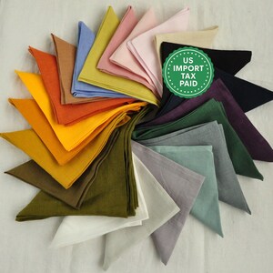 Set di tovaglioli di lino da 60 colori Lino ammorbidito Decorazioni da tavola in lino Tovaglioli per apparecchiare la tavola Tovaglie Tovaglioli da matrimonio Dimensioni personalizzate