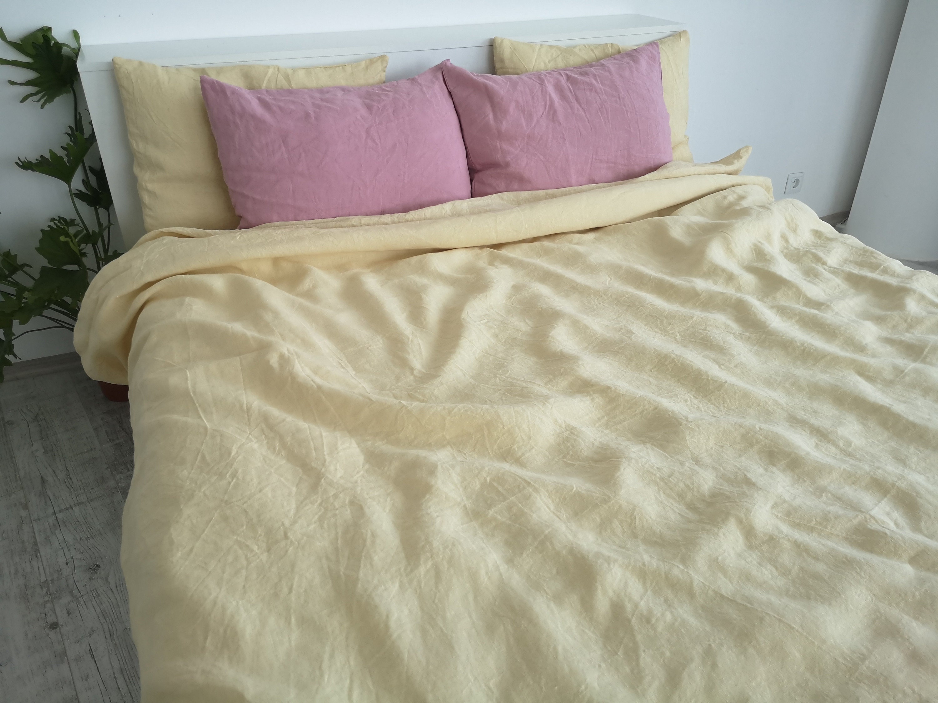 Pastel Yellow Linen Duvet Cover / 1 Duvet Cover / Softened Etsy