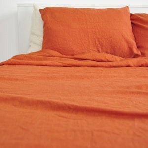 Fitted Sheet, Burnt Orange