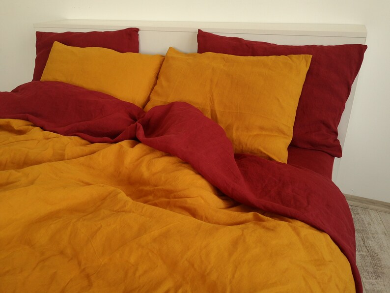 Turmeric Linen Pillowcase / 1 Pillowcase / Orange Pillow Cover Etsy