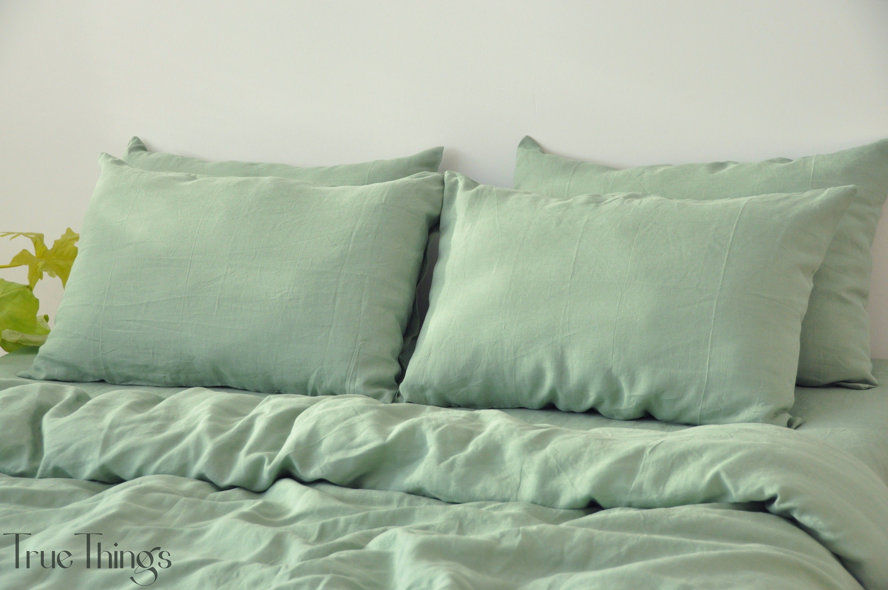 Sage Green Linen Bedding Set / 1 Duvet Cover 2 Pillowcases / | Etsy