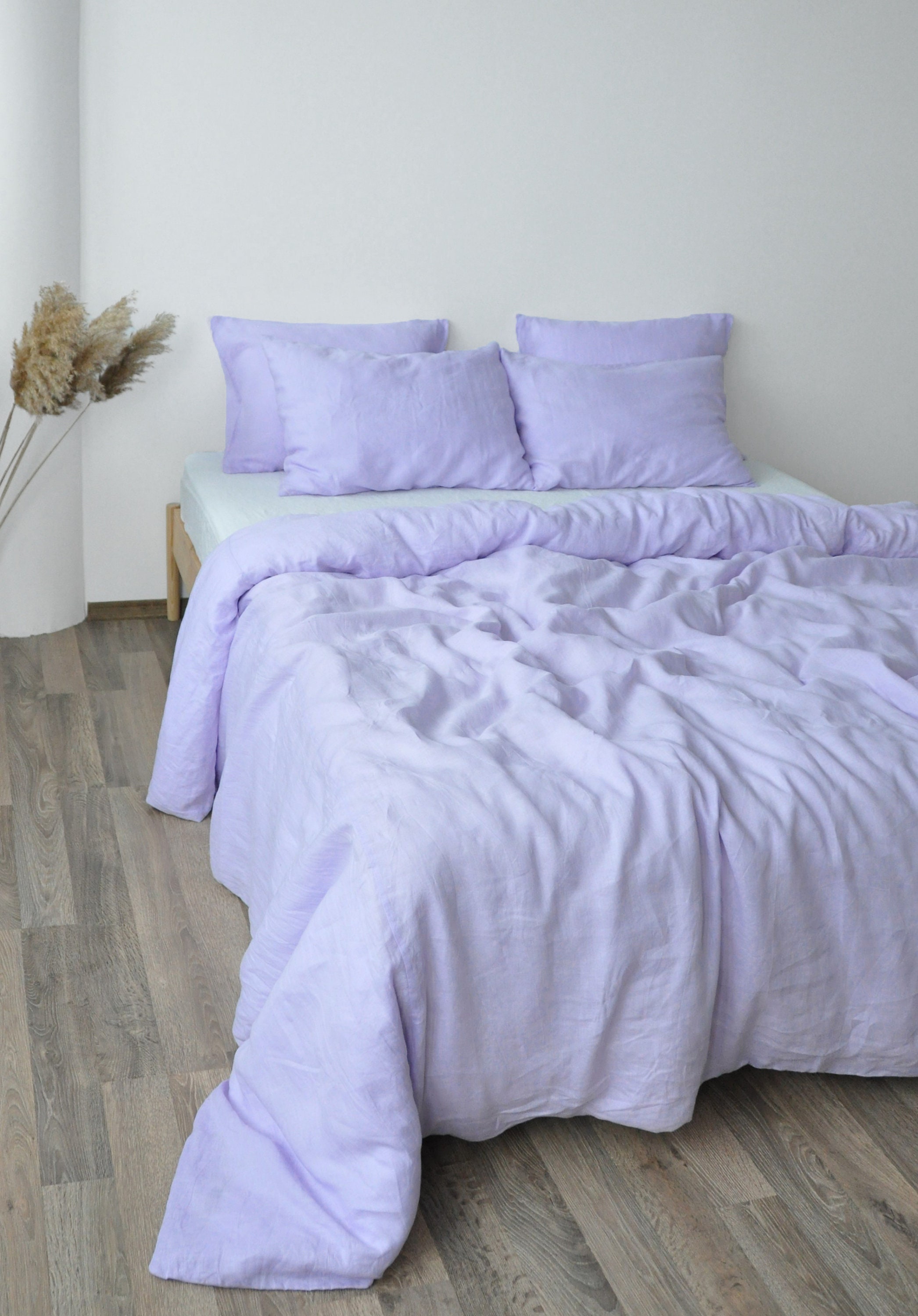 Lilac linen bedding set / 1 Duvet cover 2 Pillowcases / Etsy