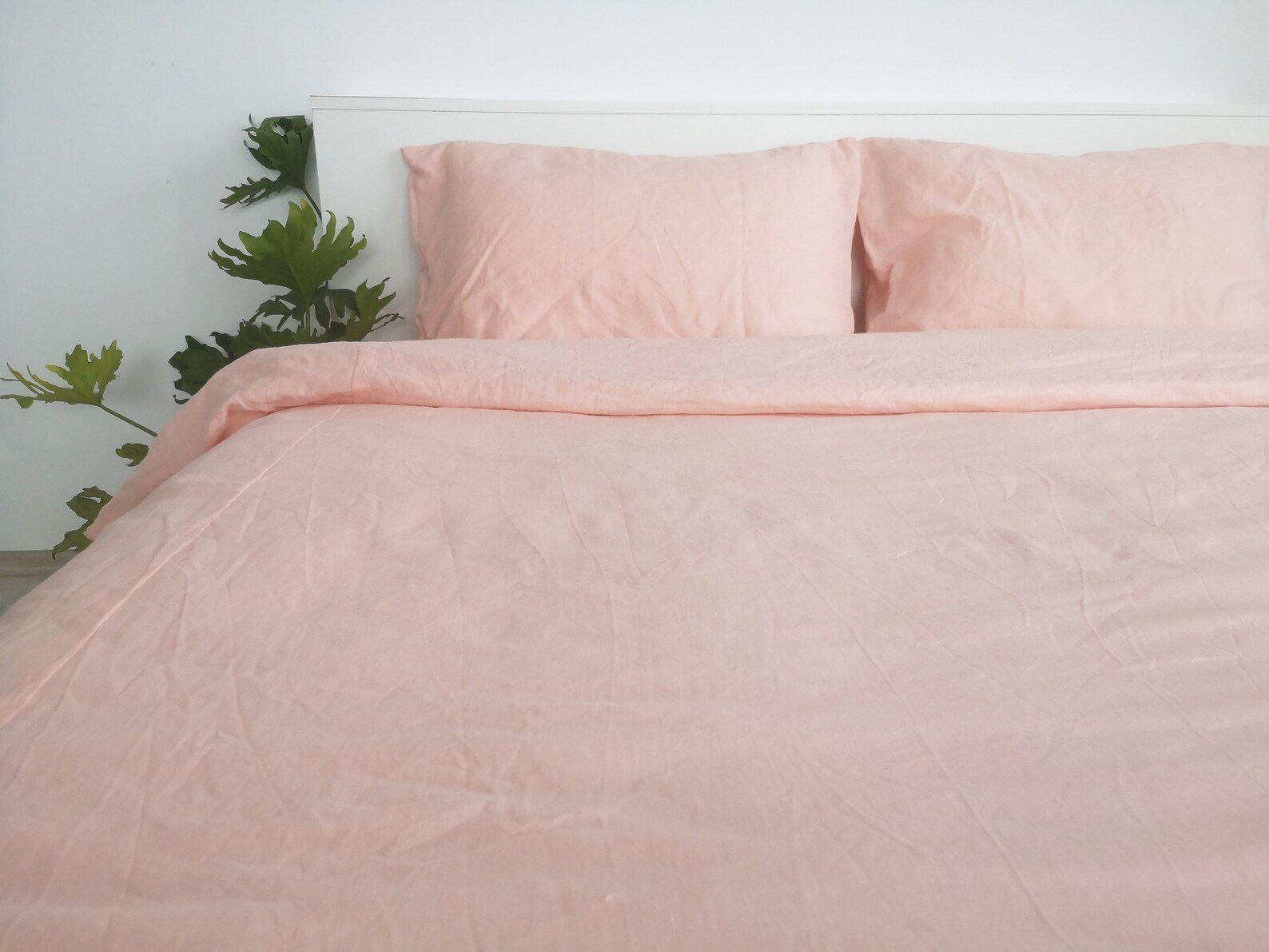 Peach linen duvet cover / 1 duvet cover / Softened linen / Etsy