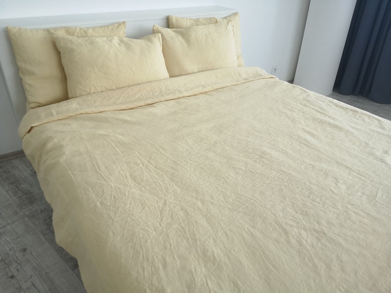 Pastel Yellow Linen Pillowcase / 1 Pillowcase / Softened Linen Etsy