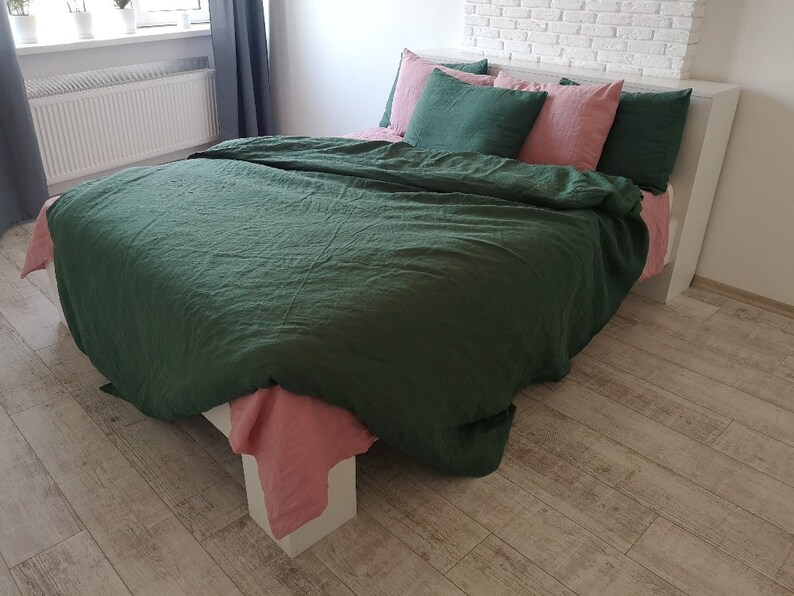 Rose pink linen flat sheet / 1 Flat sheet / Softened linen Etsy