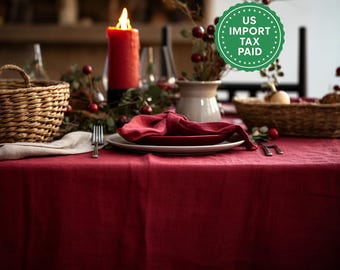 60 colors Christmas linen napkins set Softened linen Christmas linen table decor Christmas table linens XMas napkins Custom size