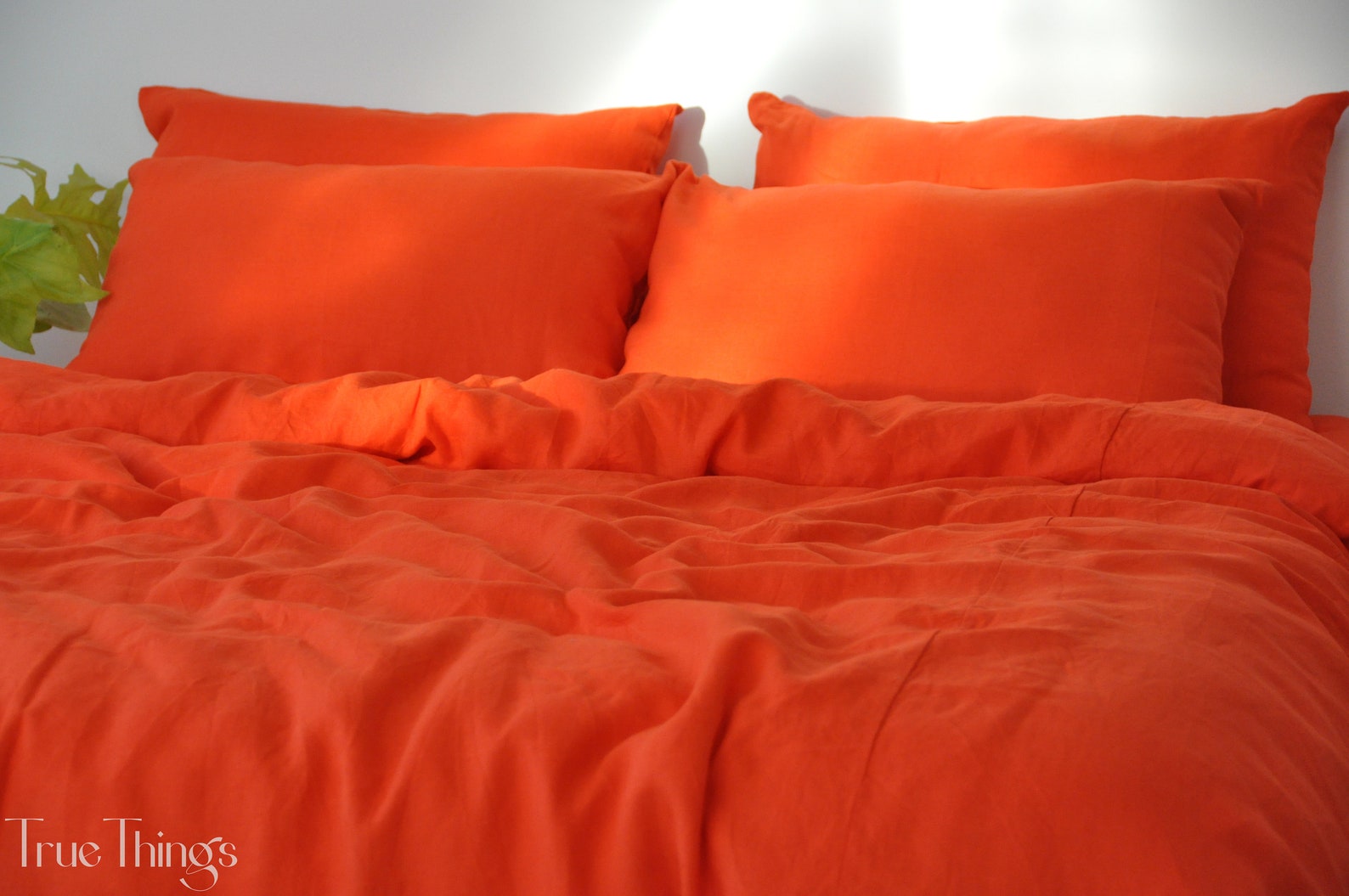 Bright Orange Linen Duvet Cover / 1 Duvet Cover / Softened Etsy