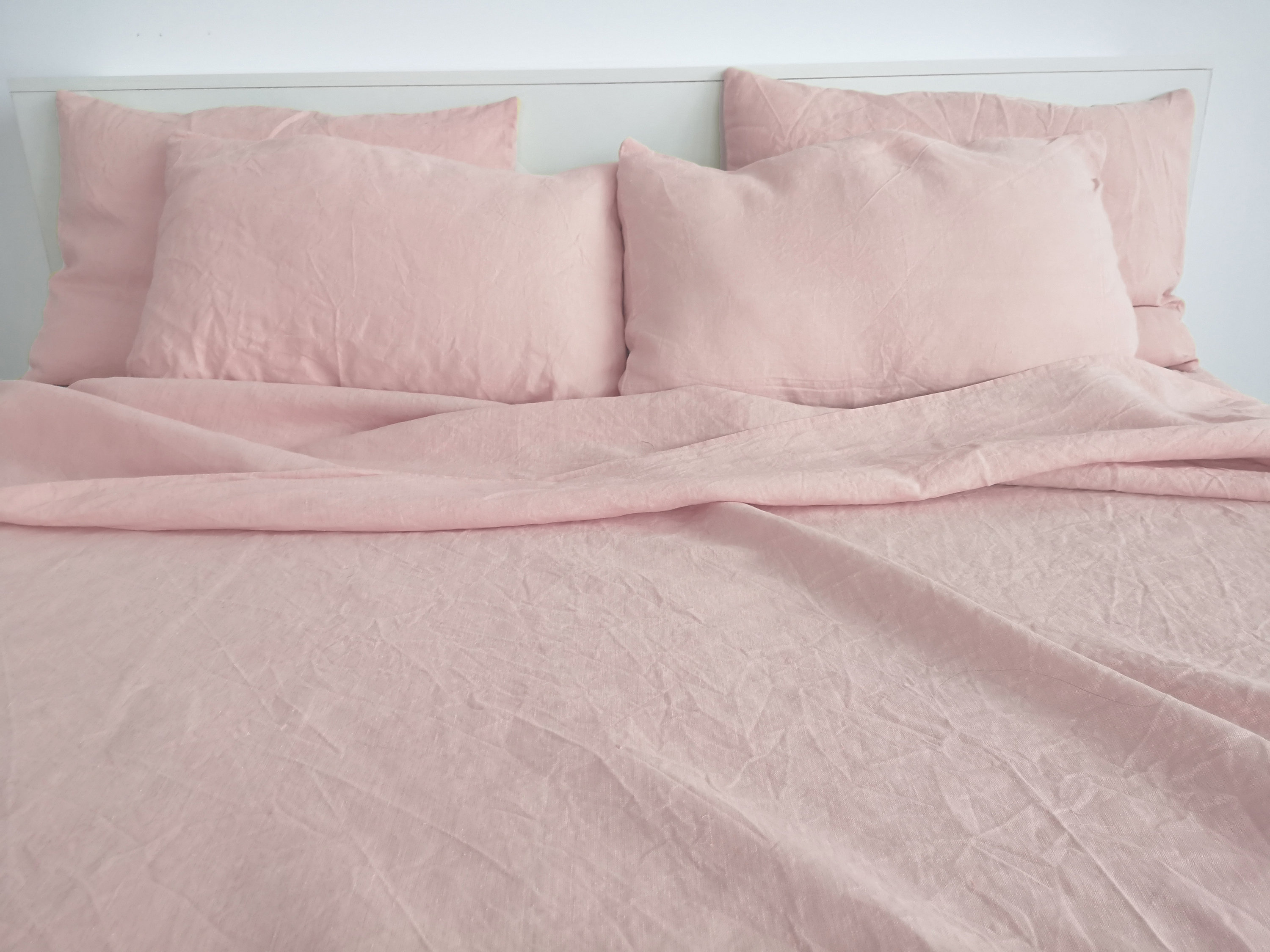 Blush pink linen flat sheet / 1 Flat sheet / Softened linen Etsy