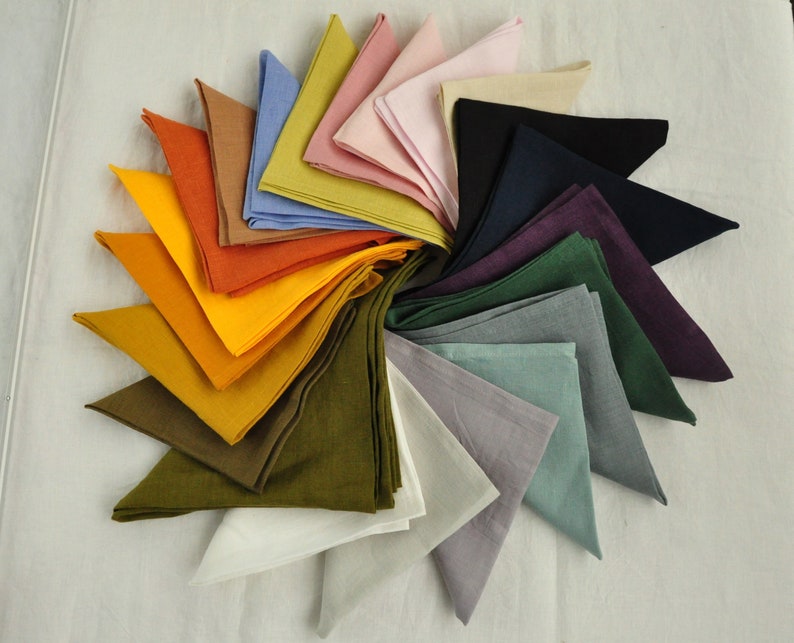 70 colors linen napkins set Softened linen Linen table decor Napkins for table setting Table linens Wedding napkin Custom size image 2