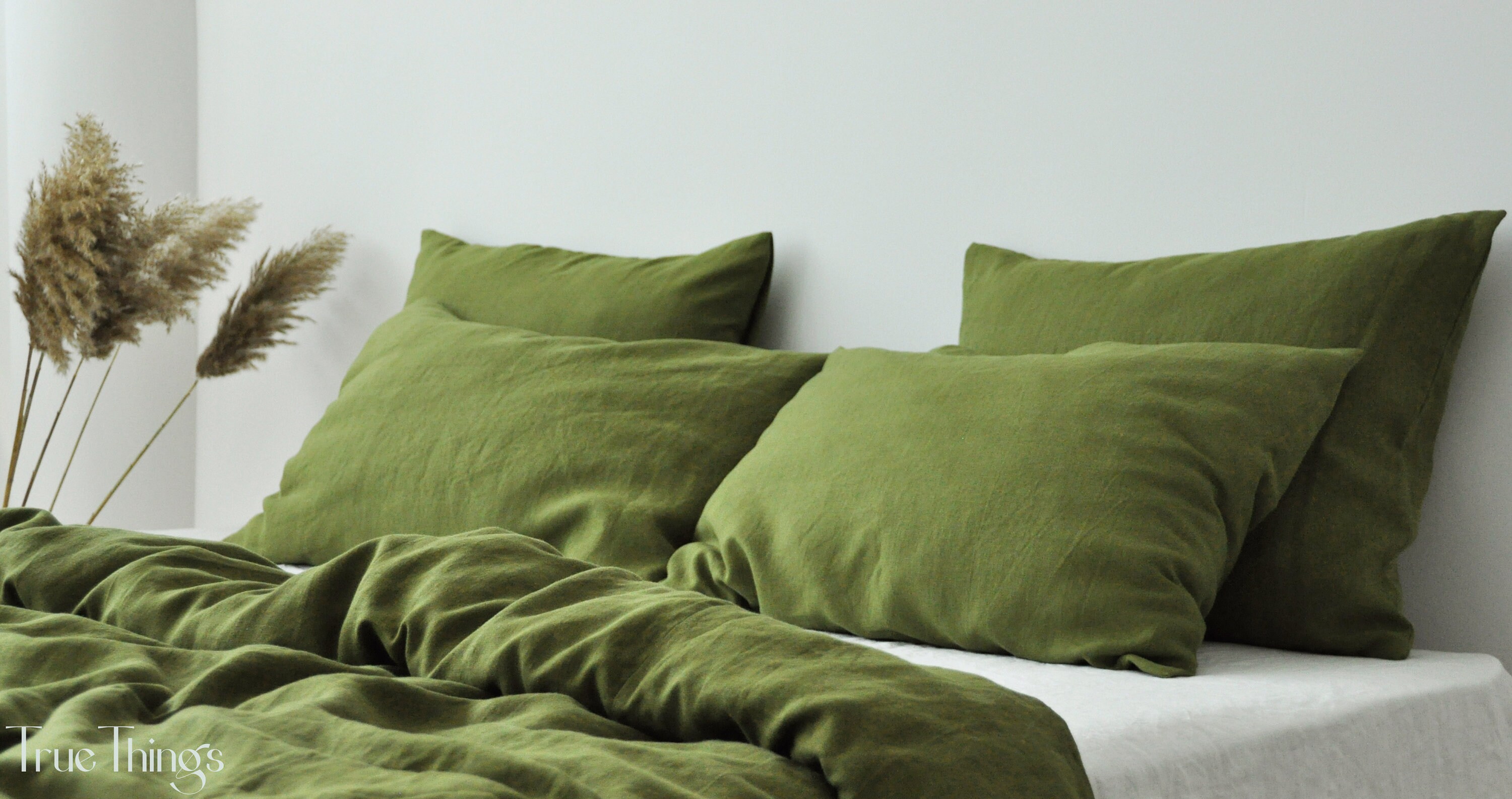 Olive Linen Duvet Cover / 1 Duvet Cover / Softened Linen / Etsy