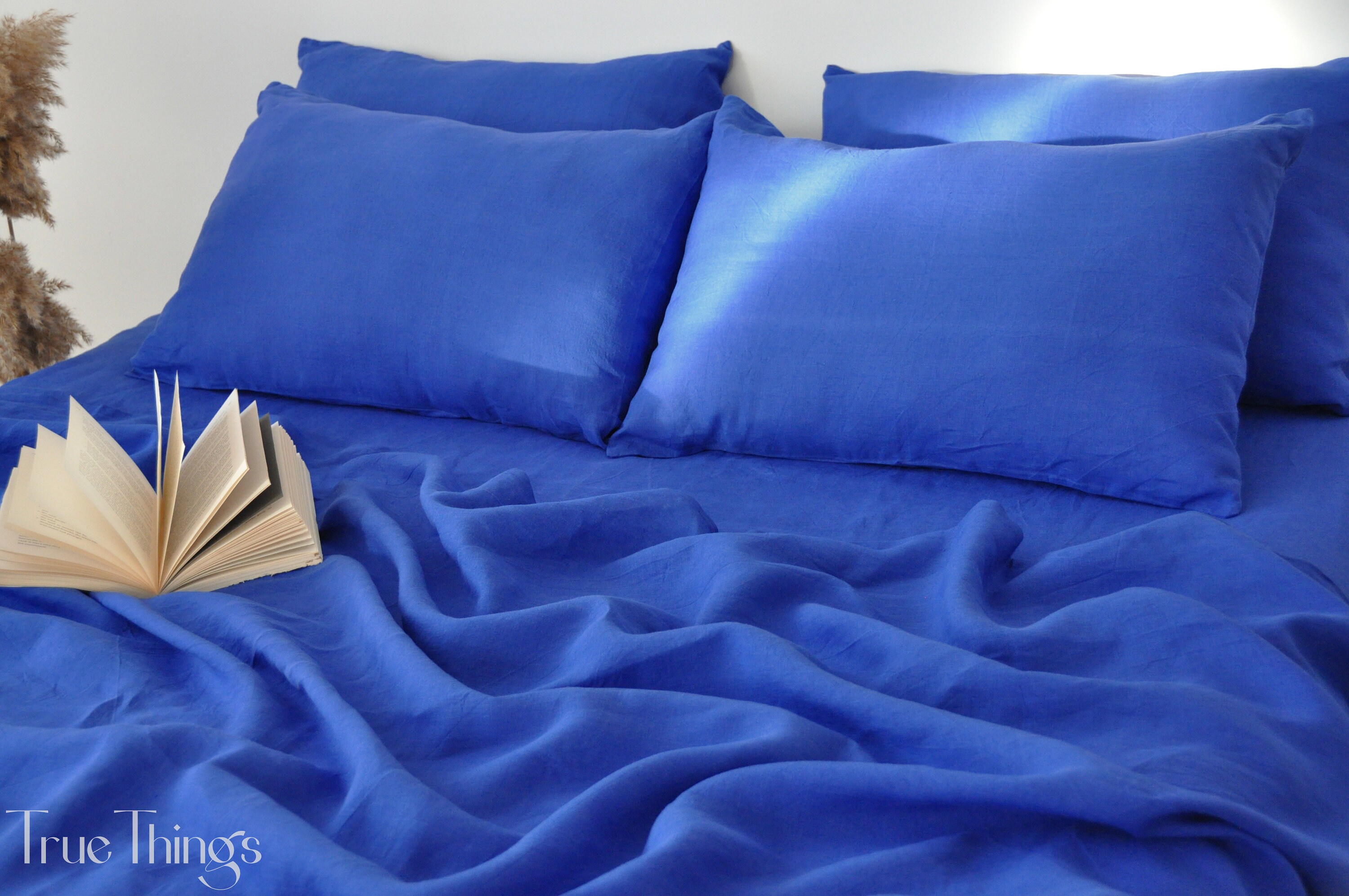 Royal Blue Linen Flat Sheet / 1 Flat Sheet / Softened Linen Etsy
