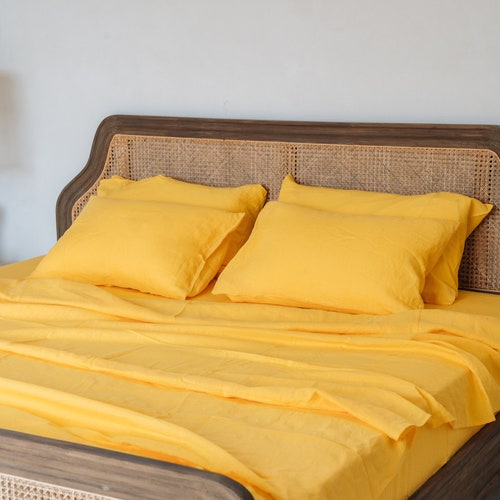 Fuchsia Linen Pillowcase / Bright Pink Pillow Cover / King Etsy