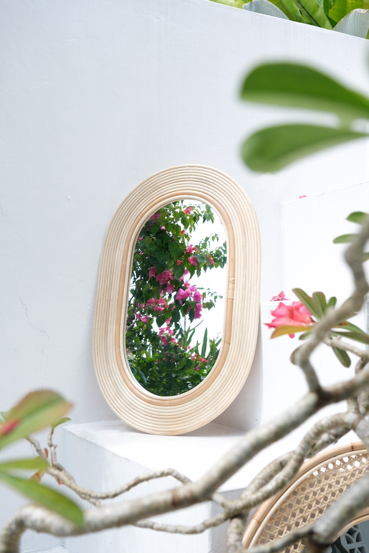 Grand miroir En Osier