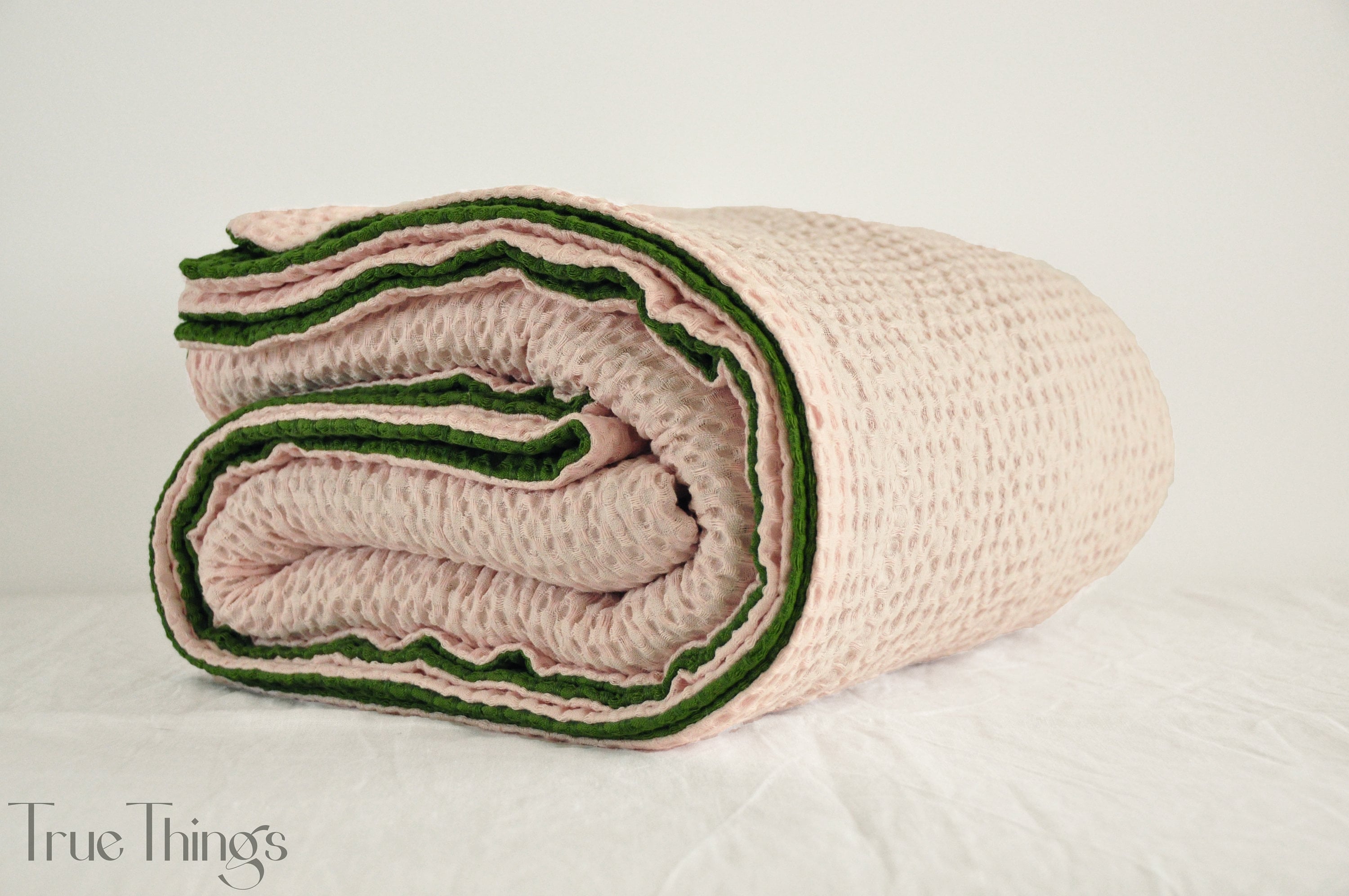 Double-sided waffle linen coverlet / Softened linen / Heavy weight - Picture 11 of 71