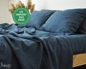 Linnen laken houtskoolblauwgroen 1 laken Verzacht linnen laken Stonewashed linnen Linnen laken Blauwgroen linnen laken