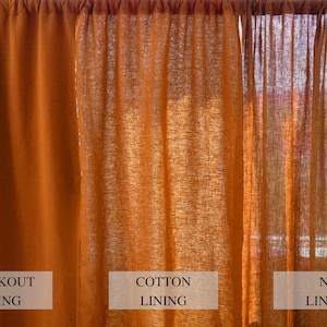 60 colors regular and blackout linen curtains 2 panels Unlined Cotton Blackout lining Medium weight linen Custom size