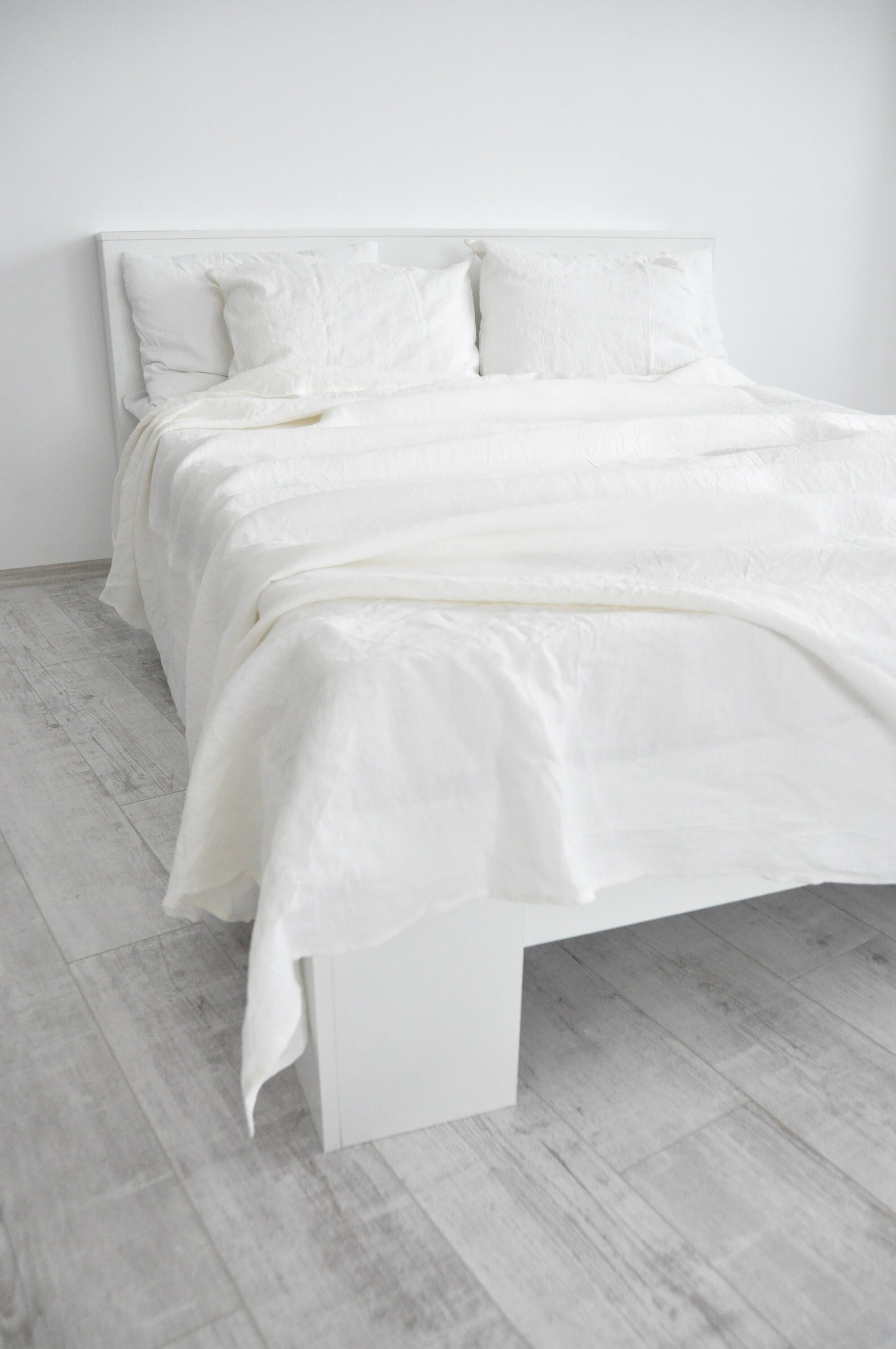 White linen fitted sheet / 1 Fitted sheet / Softened linen Etsy España