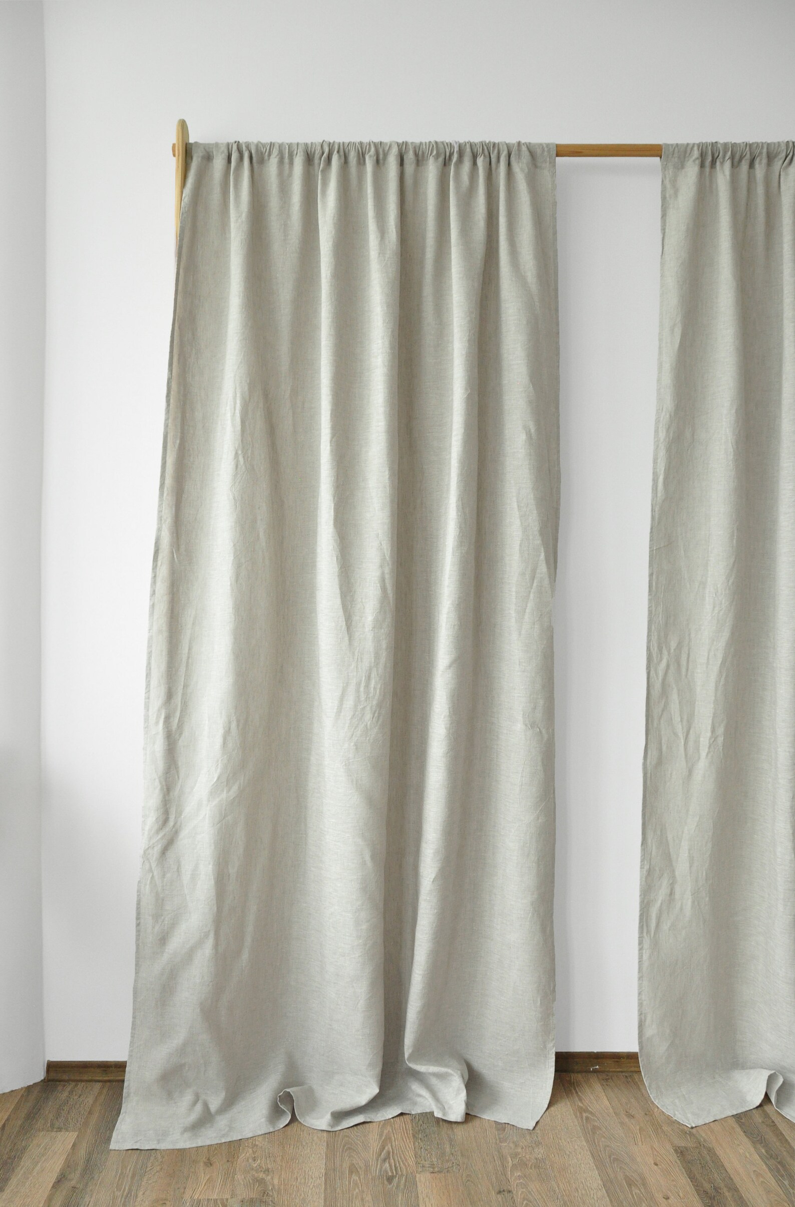 Undyed linen curtains / 2 panels / Stonewashed linen curtains Etsy