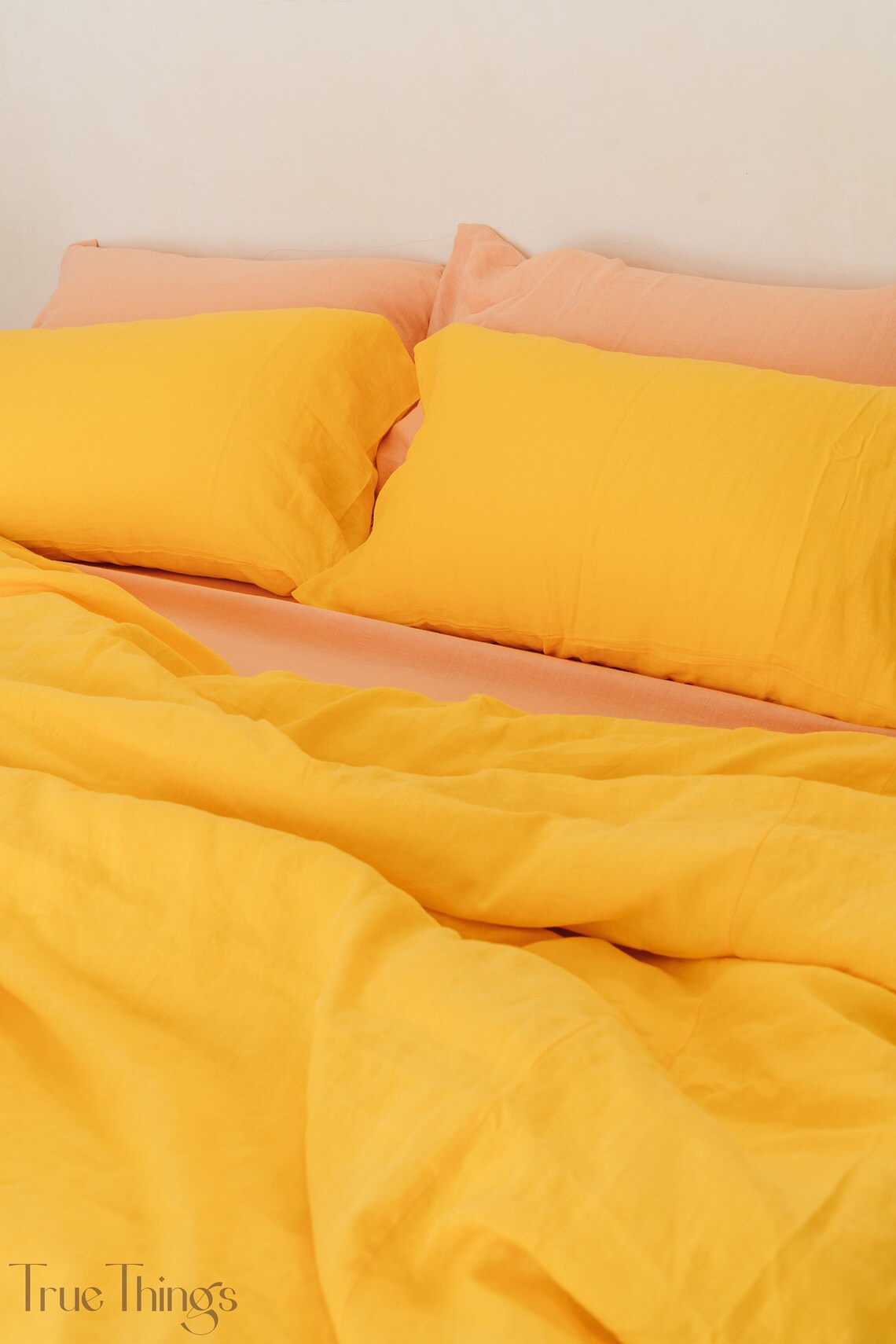 Bright Yellow Linen Duvet Cover / 1 Duvet Cover / Softened Etsy