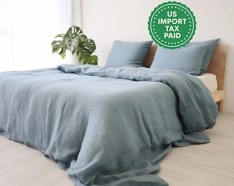 Dammigt blått linneörngott Linneörngott King Queen Standard Euro Dekorativ ländrygg, boudoir, anpassad storlek Kuvertförslutning