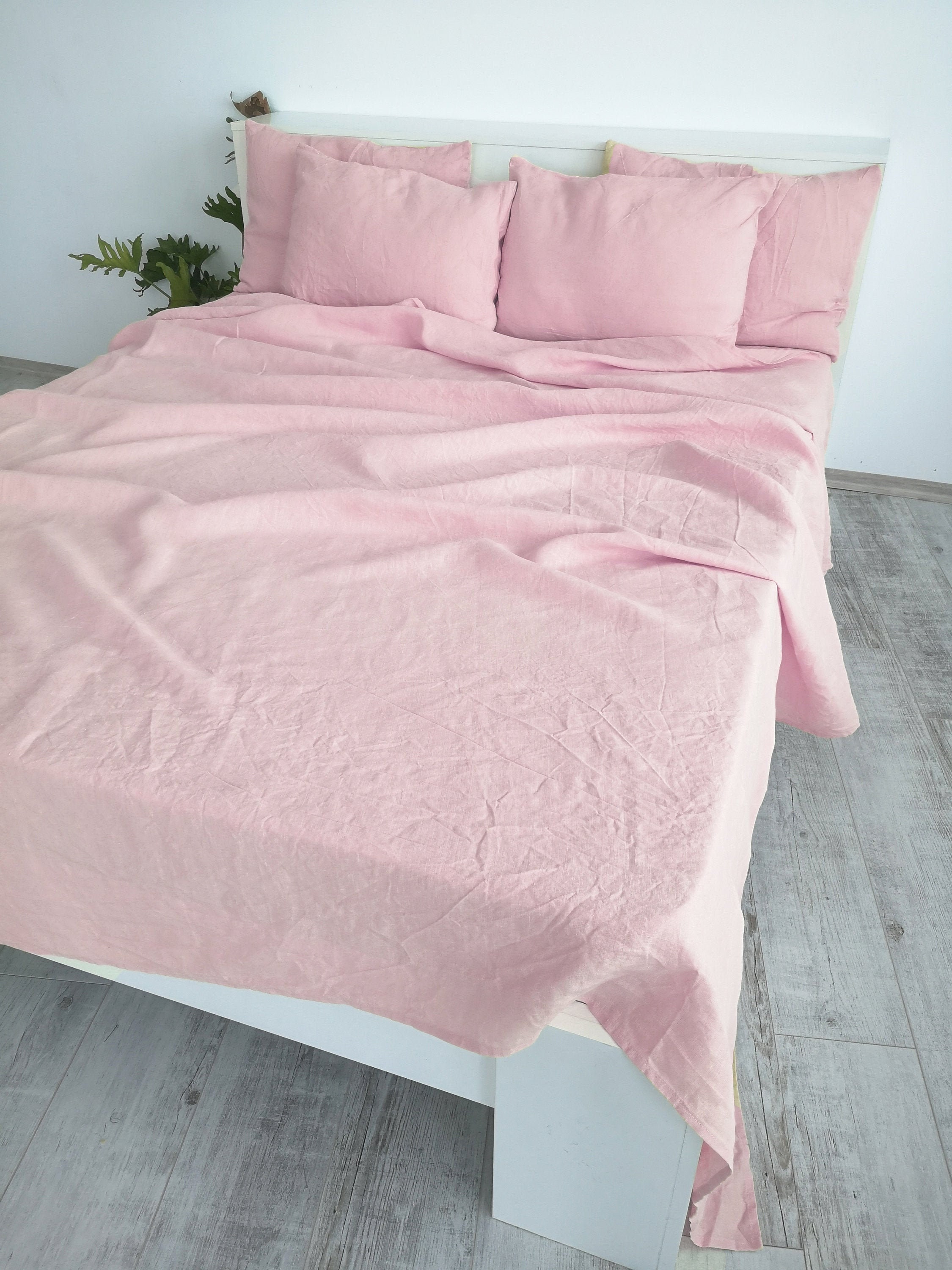 verzekering band besteden Sakura Pink Linen Flat Sheet / 1 Flat Sheet / Softened Linen - Etsy