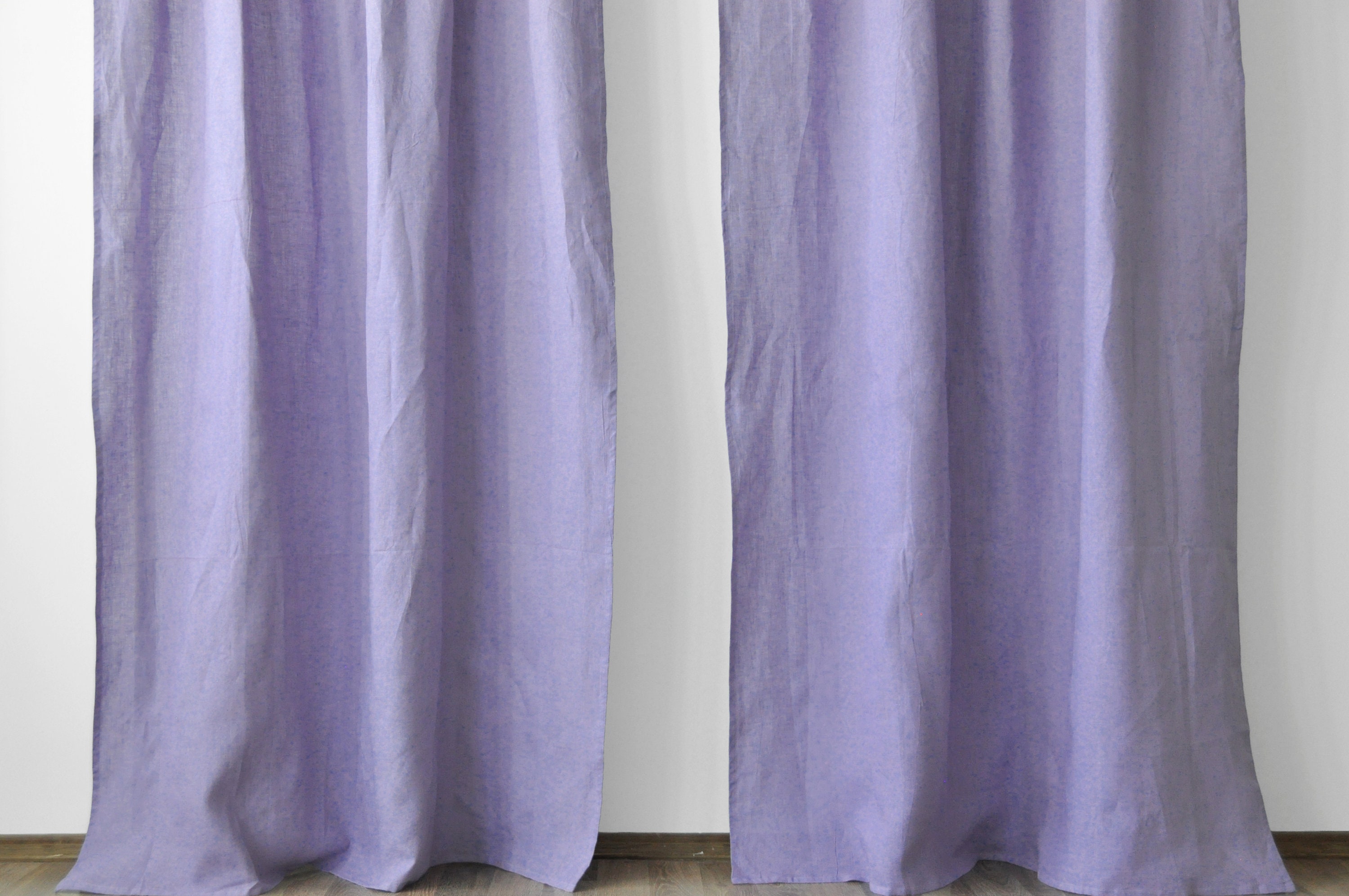 Lavender linen curtains / 2 panels / Stonewashed linen Etsy