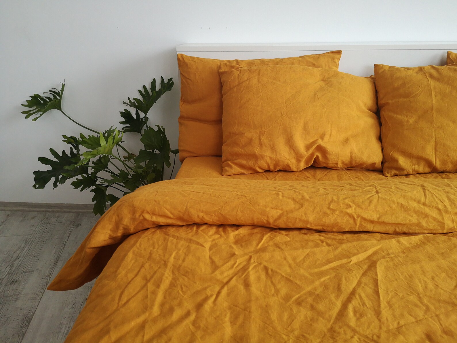 Turmeric Linen Pillowcase / 1 Pillowcase / Orange Pillow Cover Etsy