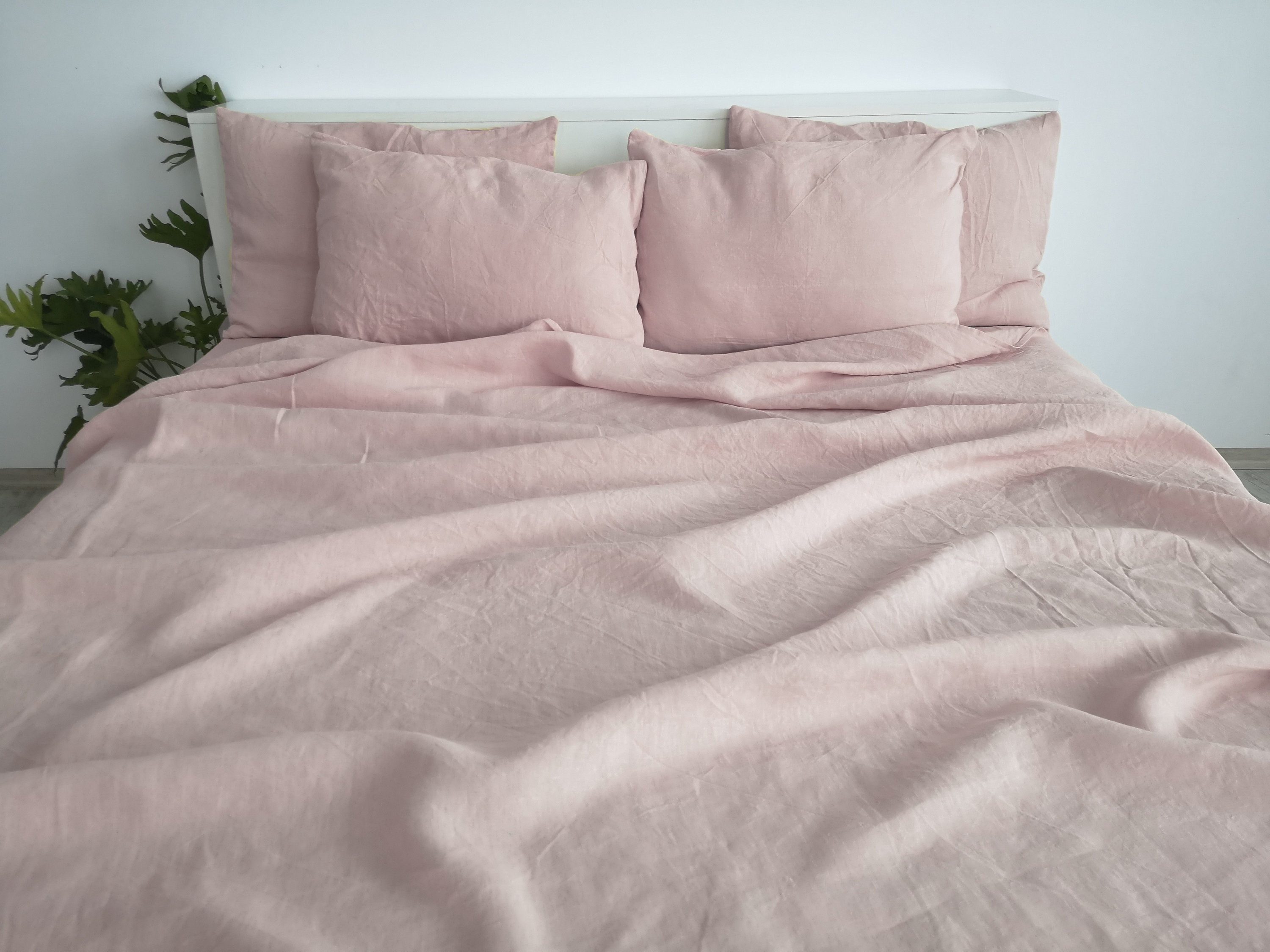 Dusty Pink Linen Flat Sheet 1 Flat Sheet Softened Linen Etsy