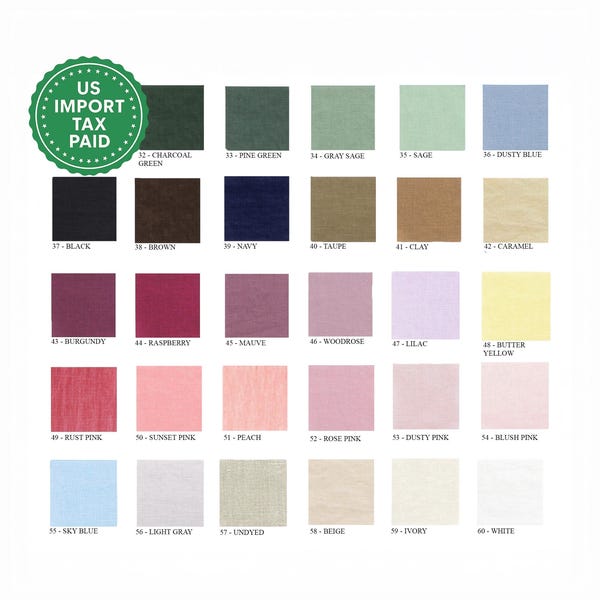 60 colors linen duvet cover 1 duvet cover Softened linen Comforter cover Quilt cover Hidden buttons  Coconut buttons Ribbon ties