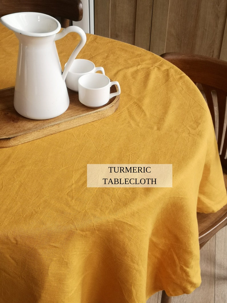 70 colors linen tablecloth Round rectangle square Rustic table cloth Stonewashed linen Sustainable gift Custom size image 6