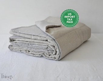 Edredón de lino de doble cara de 60 colores, edredón de lino de peso medio suavizado, edredón de lino sintético de algodón, manta gris beige