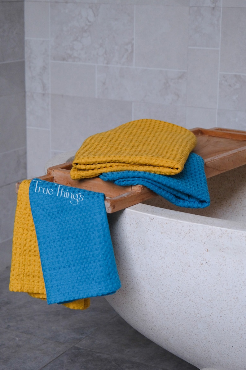 25 Colors Waffle Linen Bath Towels / Linen Bath Towel Set / - Etsy