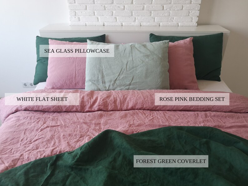 Forest Green Linen Pillow Cover Emerald Green Linen Etsy