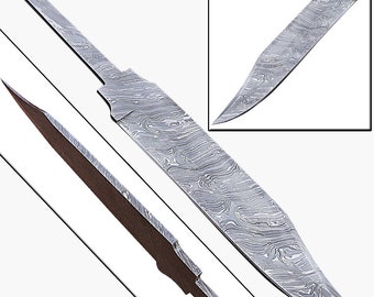 Custom Forged Damascus Steel Blank Blade Bowie Knife For Knife Making Supplies (KI-N103)