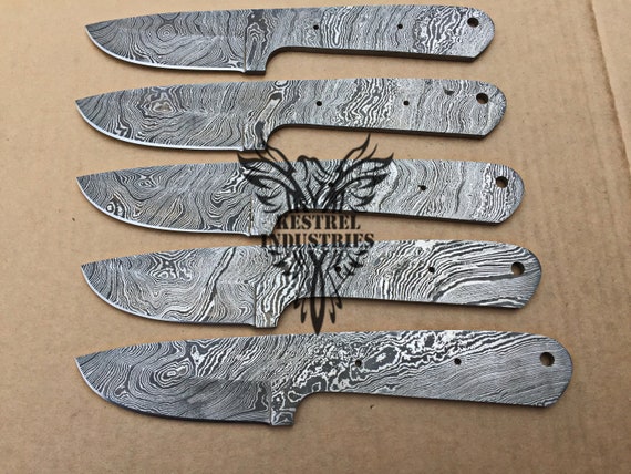 Lot of 5 Damascus Steel Blank Blade Knife for Knife Making