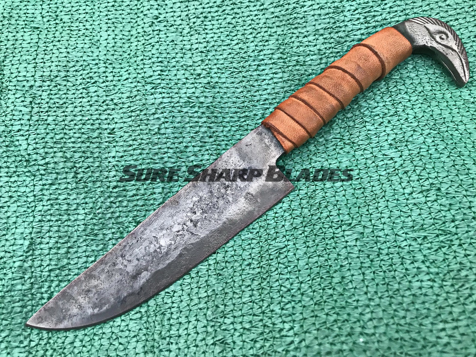 Smith Custom Handmade Carbon Steel Viking Knife With Raven Etsy