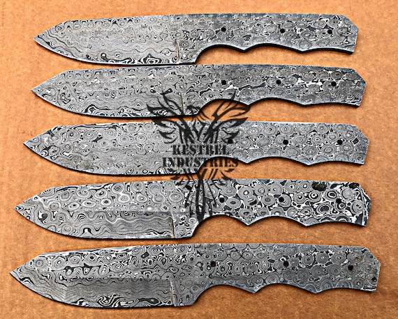 Lot of 5 Damascus Steel Blank Blade Knife for Knife Making Supplies SU-164  