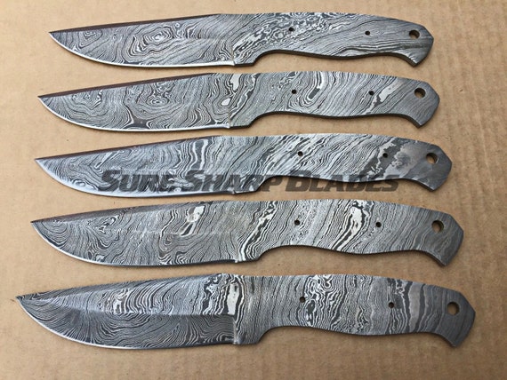 Lot Of 5 Damascus Steel Blank Blade Knife For Knife Making Etsy