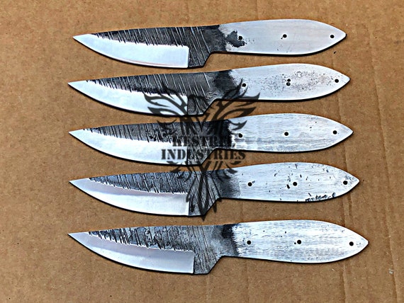 Lot of 5 Carbon Steel Blank Blade Knife for Knife Making Supplies