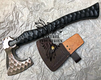 Smith Custom Forged Carbon Steel Viking Axe with Rose Wood Shaft & Forged Head, Camping Axe, Nordic Axe, Battle Axe, Handmade Axe, Gift Axe