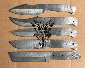 Lot von 5 Damaszener Stahl Blank Klingenmesser für Messer machen Zubehör (SU-309)