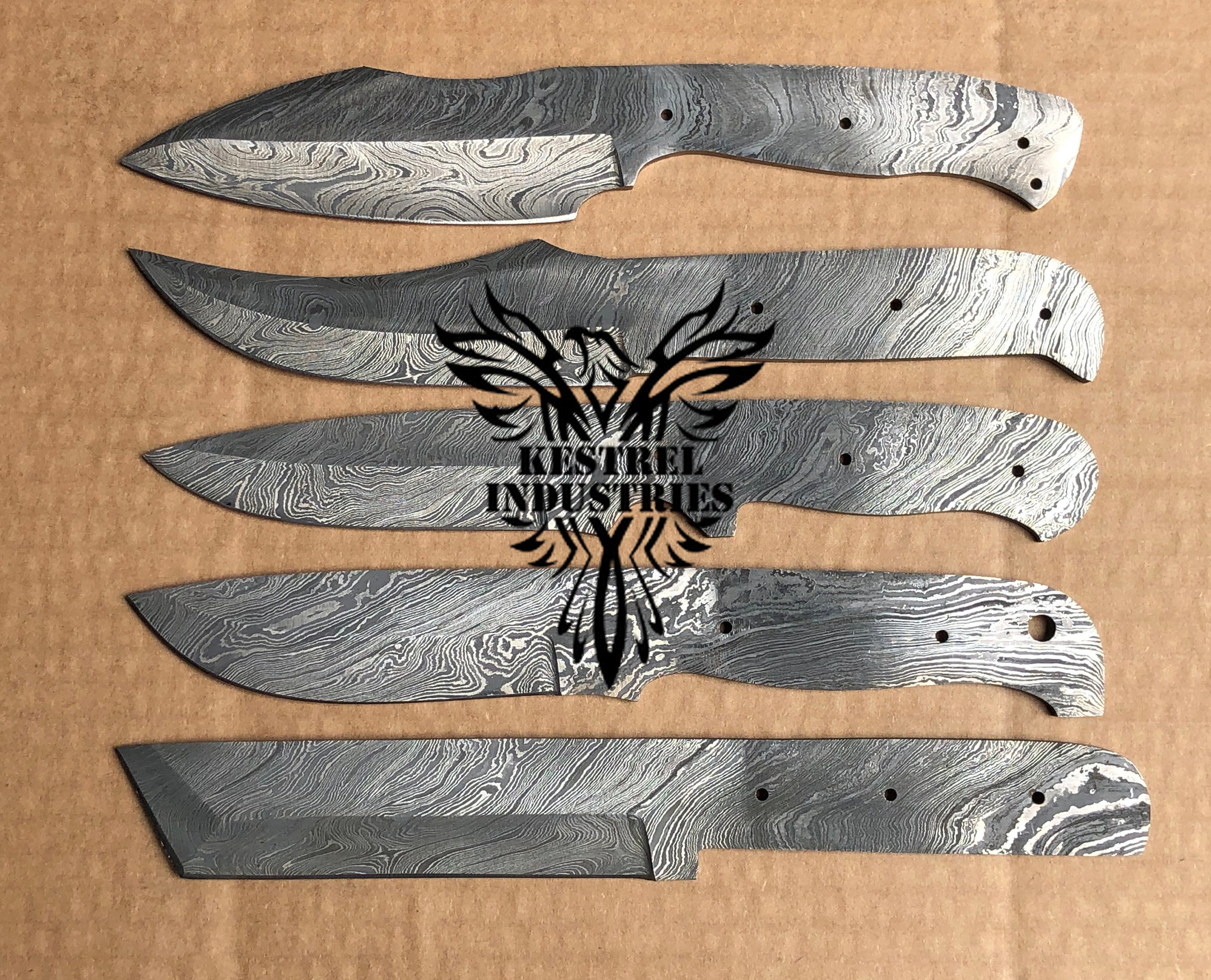 Lot of 5 Damascus Steel Blank Blade Knife for Knife Making Supplies SU-139  