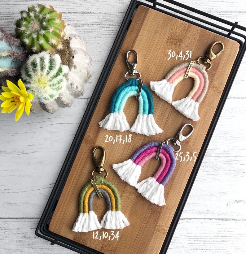DIY Rainbow Keychain Craft Kit for Adults and Teens Macrame Etsy